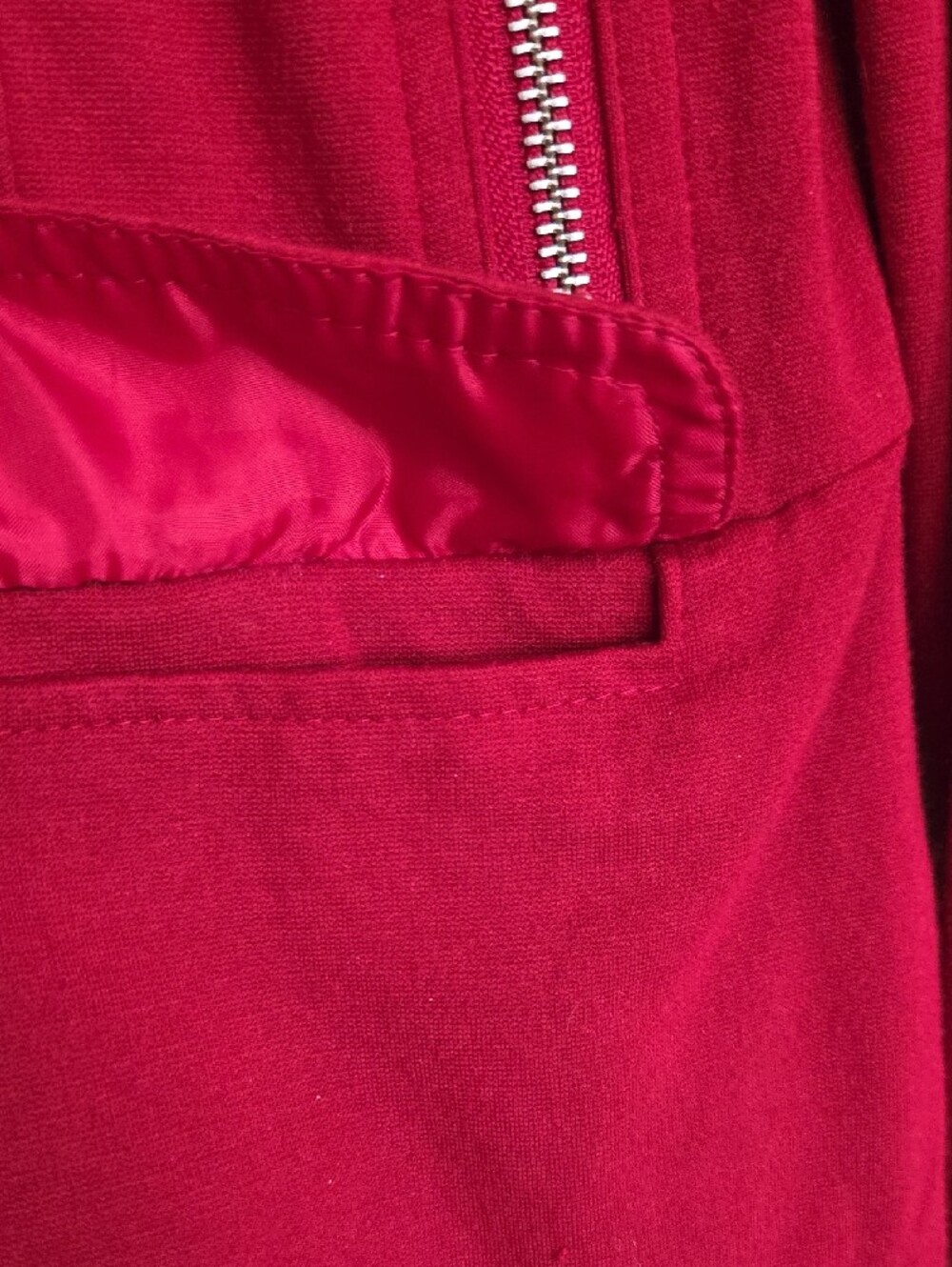 Chico's Vibrant Red Snap-Stand Collar Zip Pocket Jacket - Picture 7 of 10